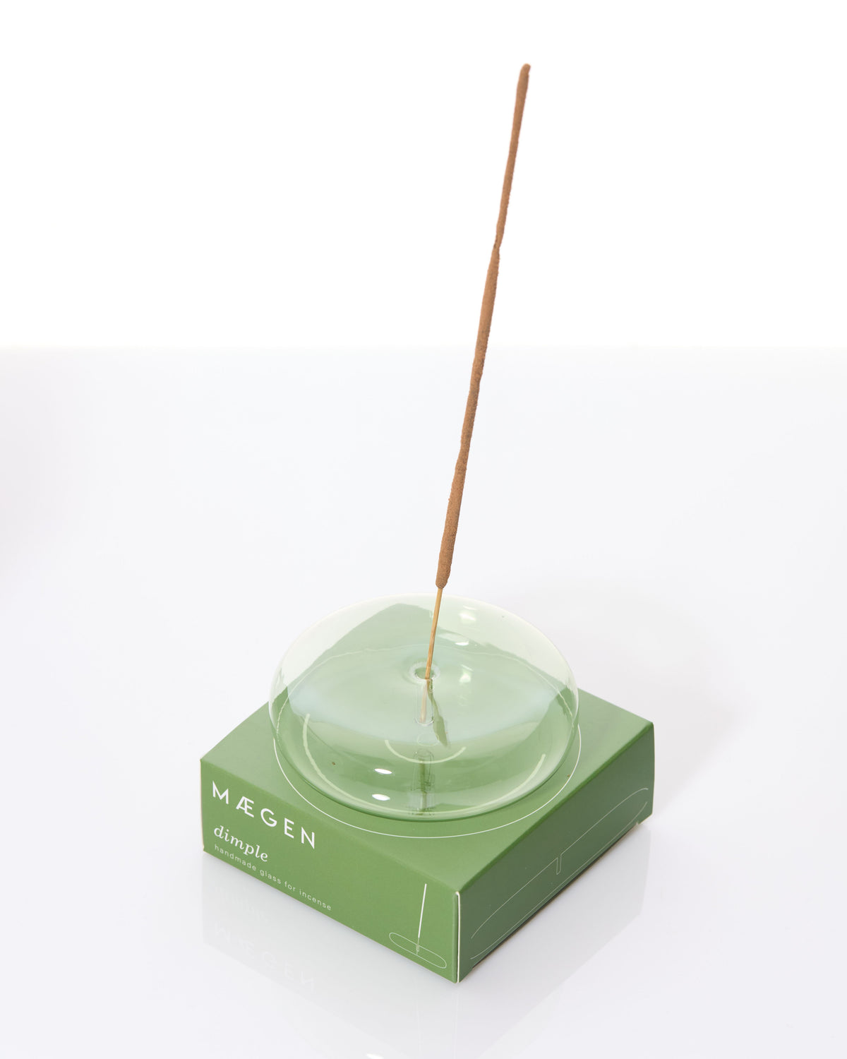 Hand Blown Glass Incense Holder - Green