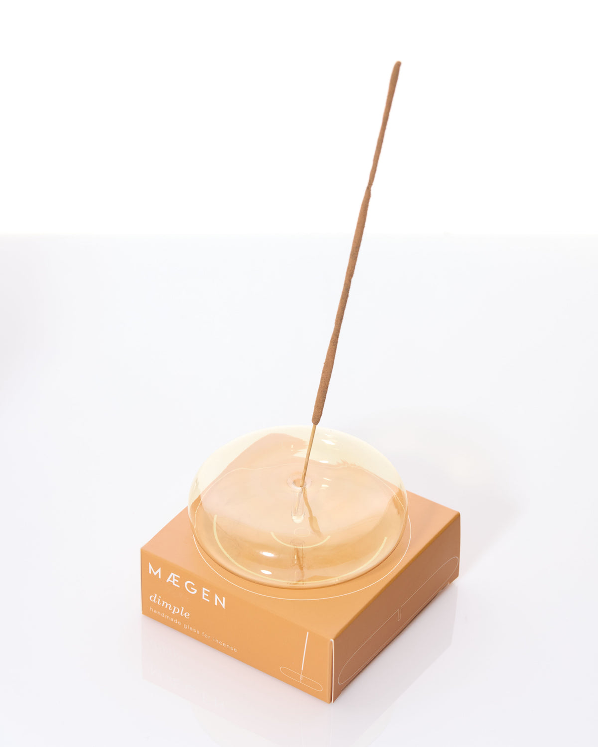 Hand Blown Glass Incense Holder - Yellow