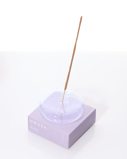 Hand Blown Glass Incense Holder - Lilac
